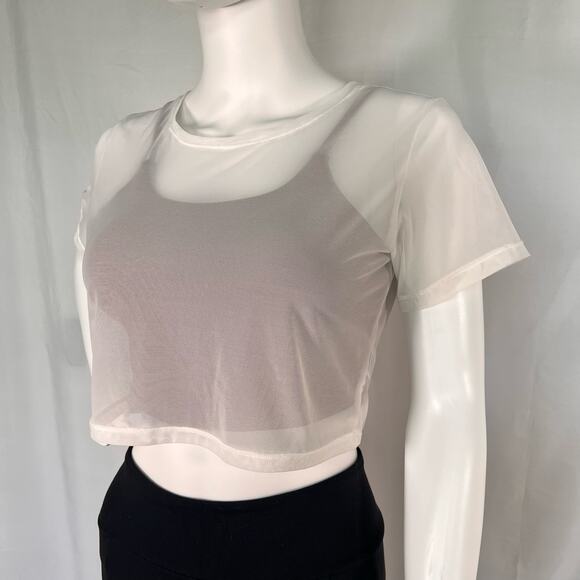 Alphalete White Mesh Shirt Size Small - Picture 2 of 8